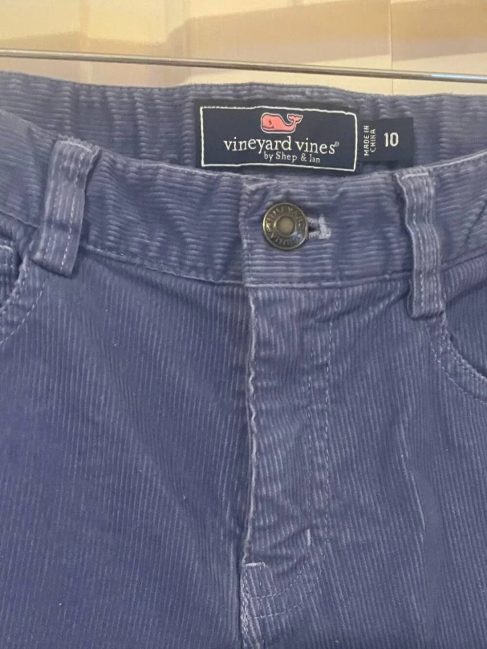 Vineyard Vines Kids Blue Corduroy Pants Size 10 - Classic Preppy w/ Adjust girls